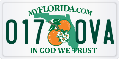 FL license plate 0170VA