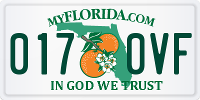 FL license plate 0170VF