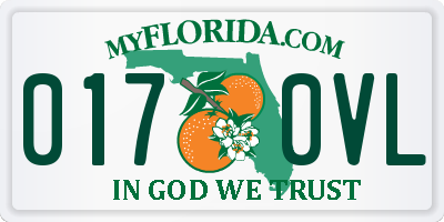 FL license plate 0170VL