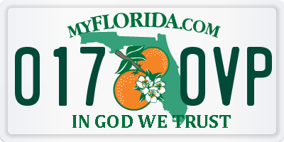 FL license plate 0170VP