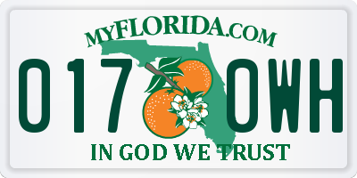FL license plate 0170WH