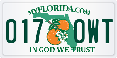 FL license plate 0170WT