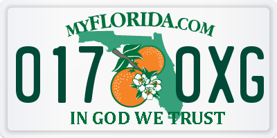 FL license plate 0170XG