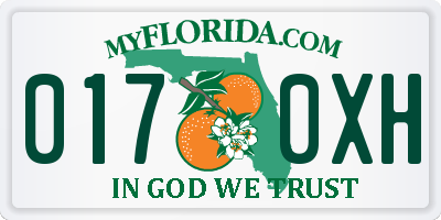 FL license plate 0170XH