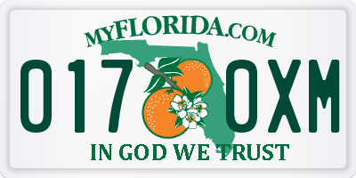 FL license plate 0170XM