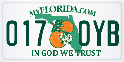 FL license plate 0170YB