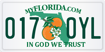 FL license plate 0170YL