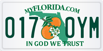 FL license plate 0170YM