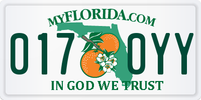 FL license plate 0170YY