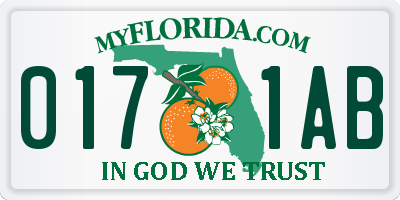 FL license plate 0171AB
