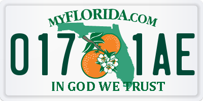 FL license plate 0171AE