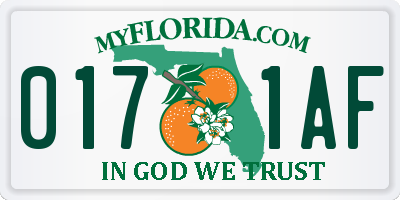 FL license plate 0171AF