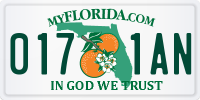 FL license plate 0171AN