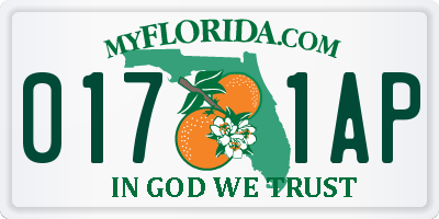 FL license plate 0171AP