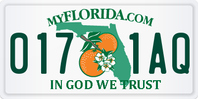 FL license plate 0171AQ