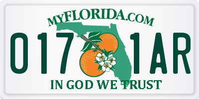 FL license plate 0171AR