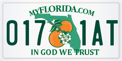 FL license plate 0171AT