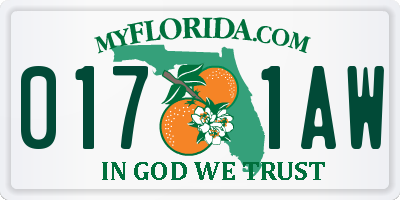 FL license plate 0171AW