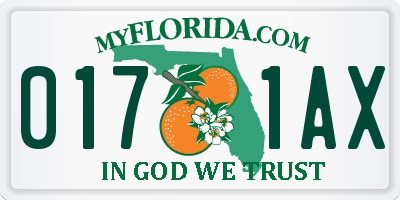 FL license plate 0171AX