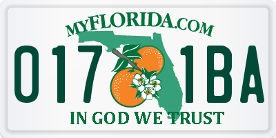 FL license plate 0171BA