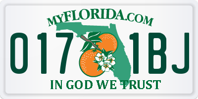 FL license plate 0171BJ