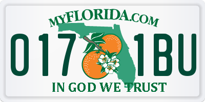 FL license plate 0171BU