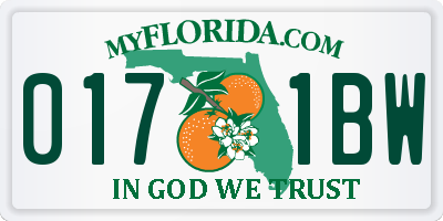 FL license plate 0171BW