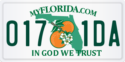 FL license plate 0171DA