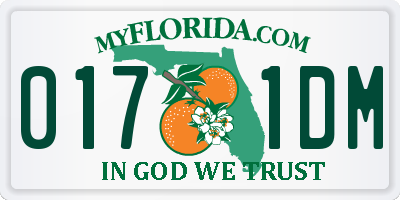 FL license plate 0171DM