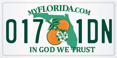 FL license plate 0171DN