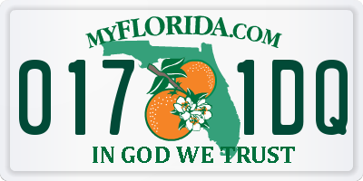 FL license plate 0171DQ