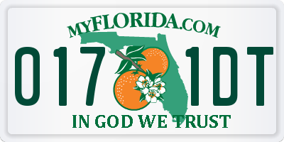 FL license plate 0171DT