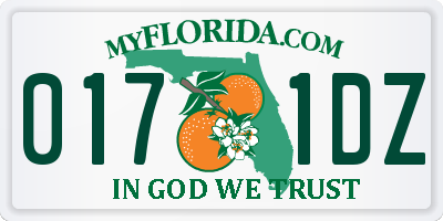 FL license plate 0171DZ
