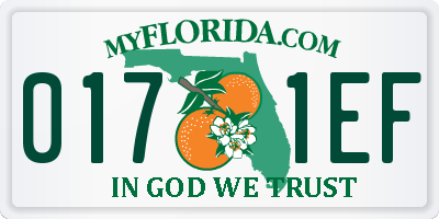 FL license plate 0171EF