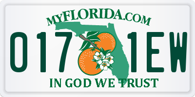 FL license plate 0171EW