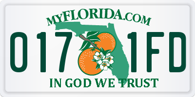 FL license plate 0171FD