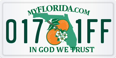 FL license plate 0171FF