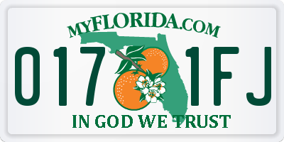 FL license plate 0171FJ