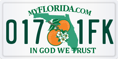 FL license plate 0171FK
