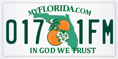 FL license plate 0171FM