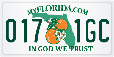 FL license plate 0171GC