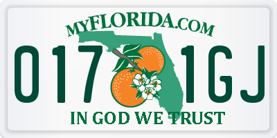 FL license plate 0171GJ