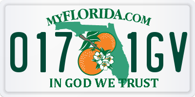 FL license plate 0171GV