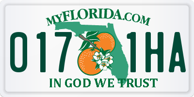 FL license plate 0171HA