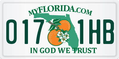 FL license plate 0171HB