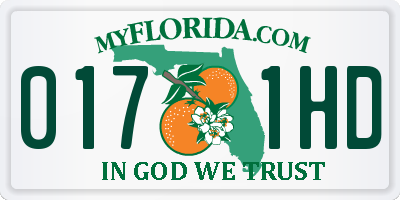 FL license plate 0171HD