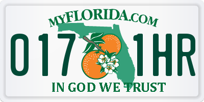 FL license plate 0171HR