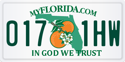 FL license plate 0171HW