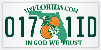 FL license plate 0171ID