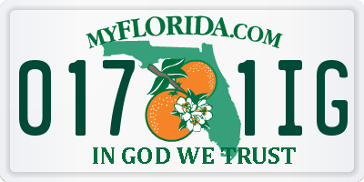 FL license plate 0171IG